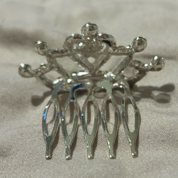 Tiara rhinestone, mini hair clip - Picture 3 of 6